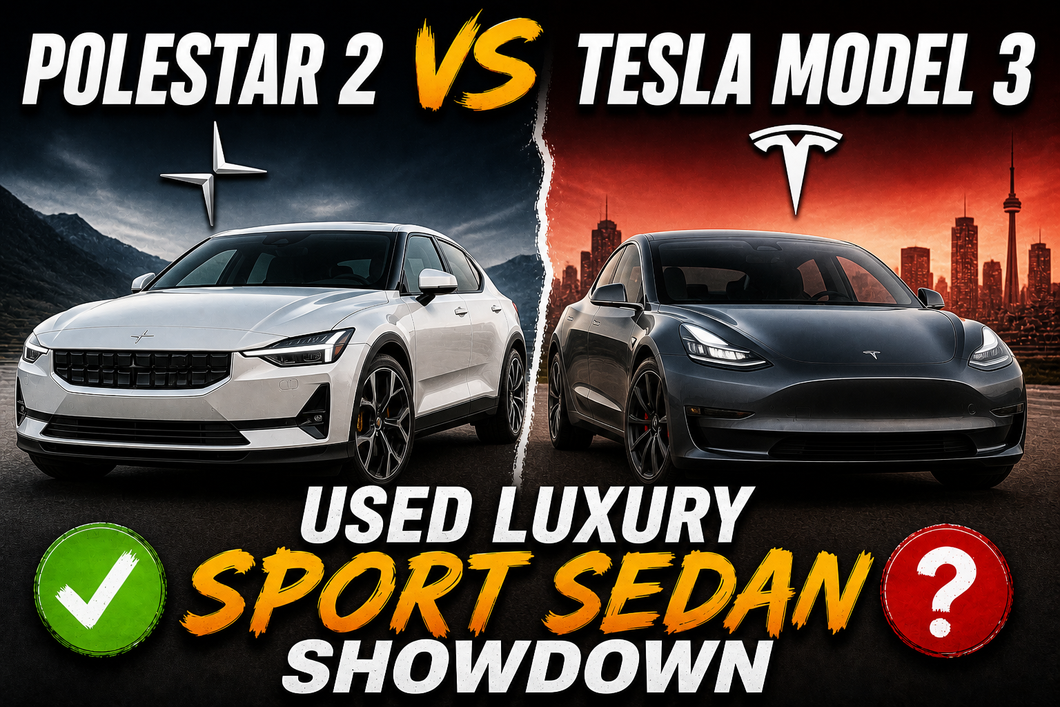 Polestar 2 vs Tesla Model 3: Used Luxury Sport Sedan Showdown