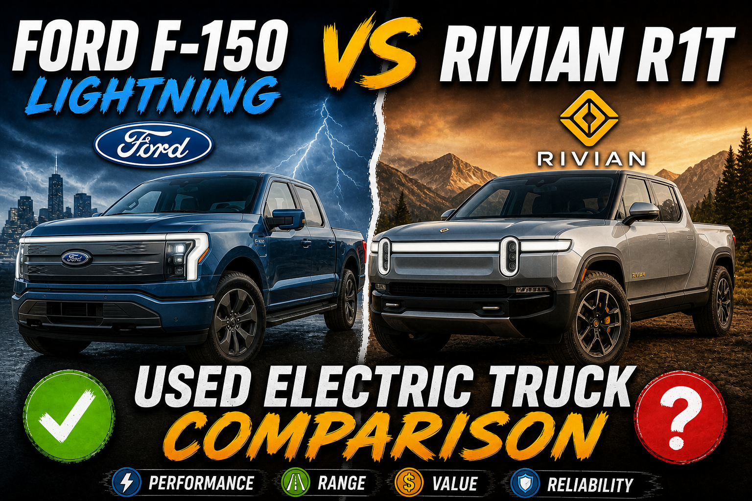 Ford F-150 Lightning vs Rivian R1T: Used Electric Truck Comparison