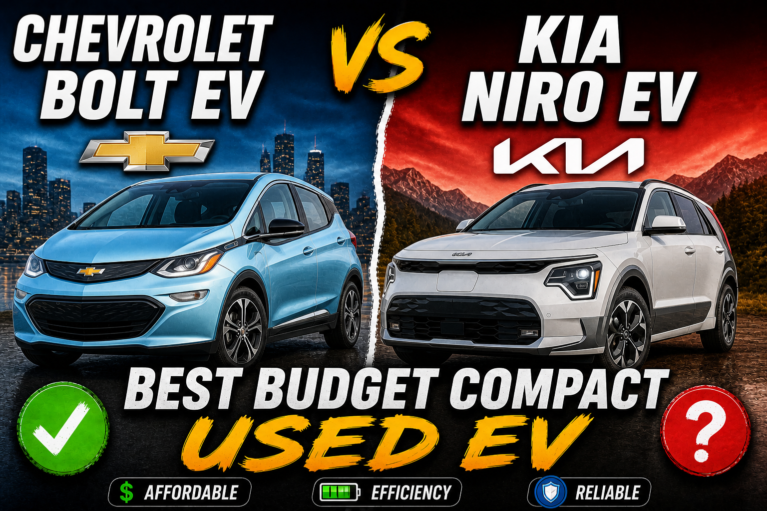 Chevrolet Bolt EV vs Kia Niro EV: Best Budget Compact Used EV